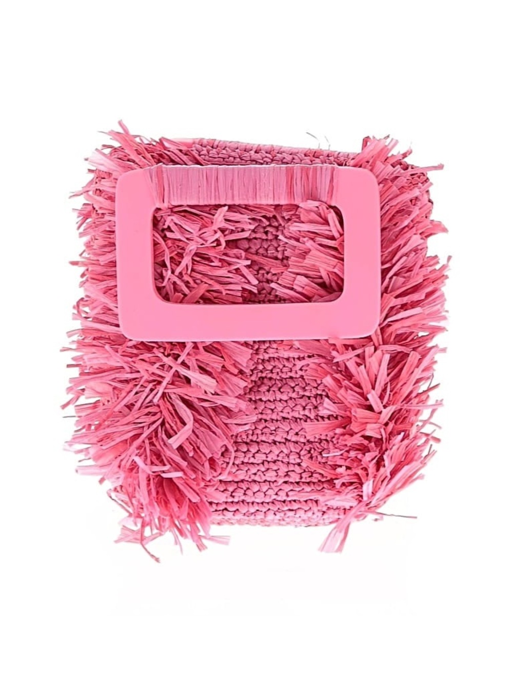 J. Crew. Sexy, Pink Raffia Fringe Mini Top-Handle Bag. Party, Club Perfect!